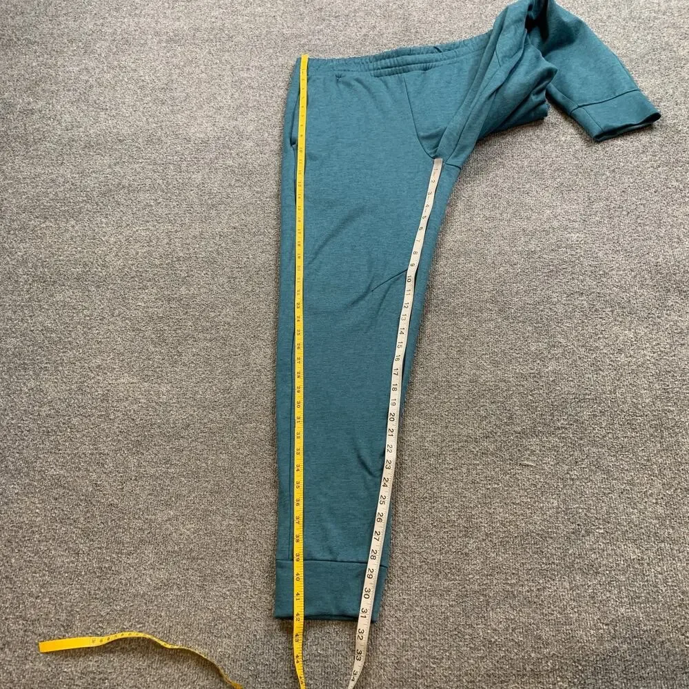 The North Face Joggers Mens M Medium Teal Blue Reaxion Fleece Drawstring Pants